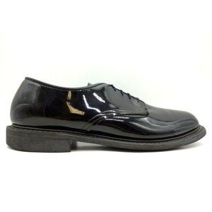 Bates Black Patent Leather Lace Up Military Issue Oxfords Shoes Men's 12 D